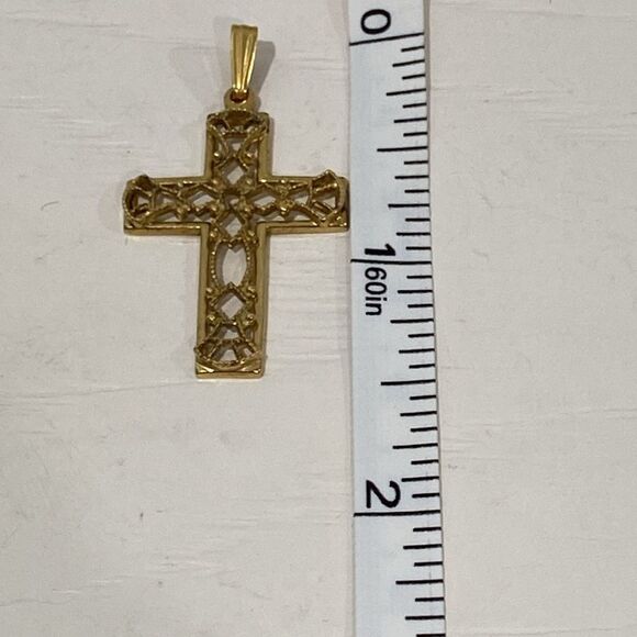 Vintage Cross Pendant 1/20 12k Gold Filled Christian Cross - Picture 6 of 7